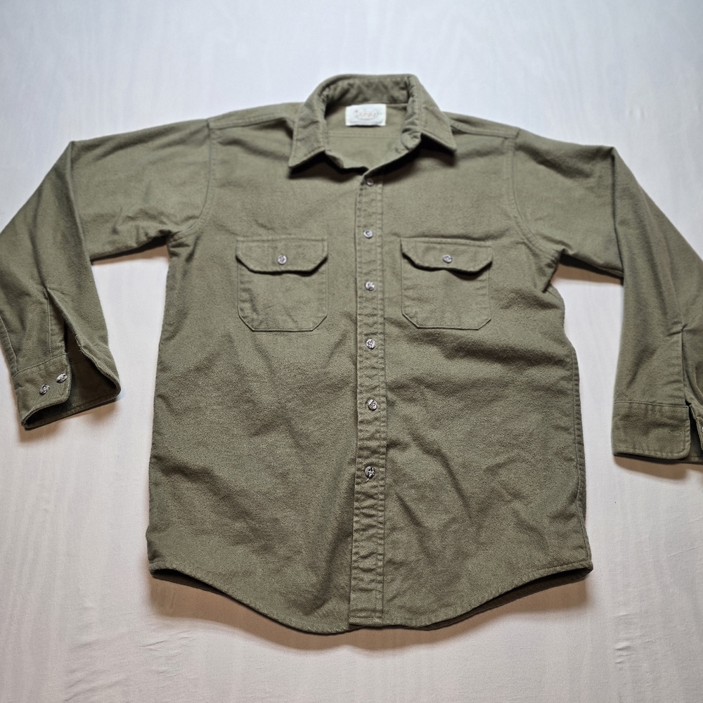 Vintage Dunn's Tennessee Green Flannel Shirt Men Green